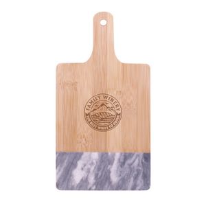 [2275] Black Marble & Bamboo Cutting Board
