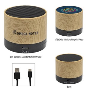 [24462] Allegro Wood Grain Wireless Speaker 2.0