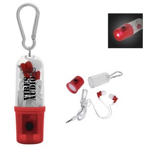 [2464] Earbuds With Flashlight Case