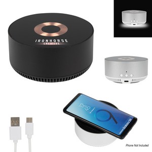 [25158] 15w Glass Top Wireless Charger & Speaker