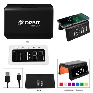 [25202] 15w Light-up Wireless Charger Alarm Clock