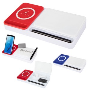 [25882] Desk Organizer With Wireless Charger & Dry Erase Board