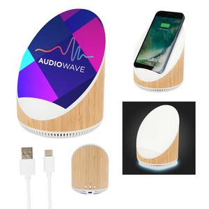 [25998] Edgewood Bamboo Speaker & Wireless Charger