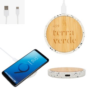 [26556] 10w Speckle & Bamboo Wireless Charger