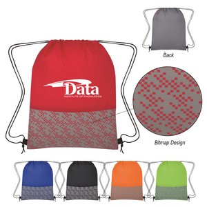 [3196] Bitmap Drawstring Backpack