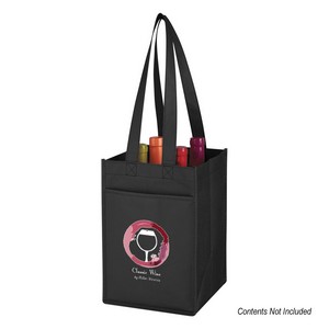 [3324] Non-woven 4 Bottle Wine Tote Bag