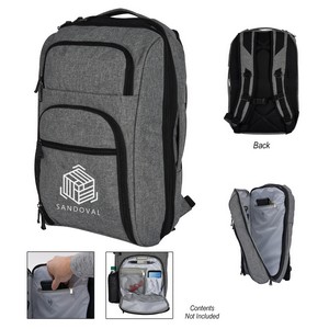 [3689] Heathered Rfid Laptop Backpack & Briefcase