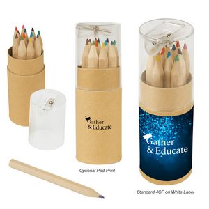 [452] 12-piece Colored Pencil Set In Tube With Sharpener