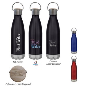 16 Oz. Swiggy Stainless Steel Bottle With Bamboo Lid