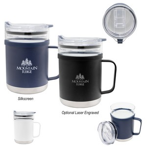 [50162] 15 Oz. Glass & Stainless Steel Mug
