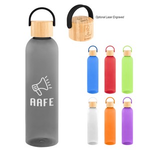 [50256] 32 Oz. Jeffrey Rpet Bottle With Bamboo Lid And Easy Carry Handle