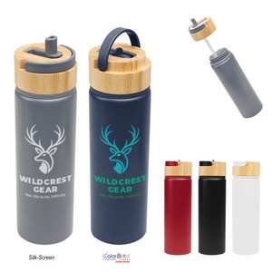 [50407] 27 Oz. Ellis Recycled Aluminum Bottle With Bamboo Lid