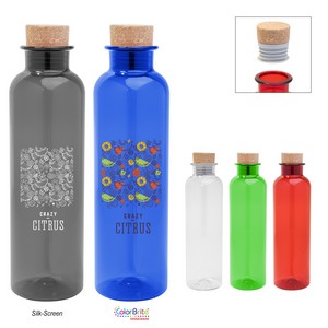 [50412] 22 Oz. Maddie Rpet Bottle With Cork Lid