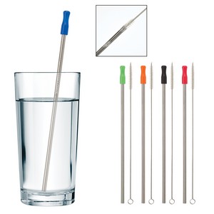 [5202] Stainless Steel Straw With Cleaning Brush