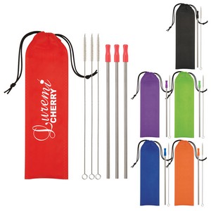 [5211] 3- Pack Stainless Steel Straw Kit