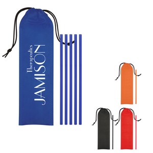 [5239] 5-pack On The Go Straws With Pouch