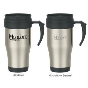 [5841] 16 Oz. Stainless Steel Slide Action Travel Mug