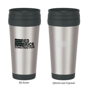[5842] 16 Oz. Stainless Steel Slide Action Travel Tumbler