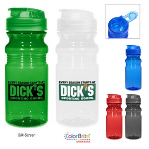 [5892] 20 Oz. Poly-clear™ Fitness Bottle With Super Sipper Lid