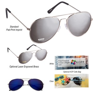 [6245] Color Mirrored Aviator Sunglasses