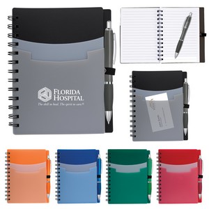 [6939] Tri-pocket Notebook & Satin Pen