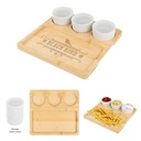 Bamboo Serving Tray With Ceramic Bowls