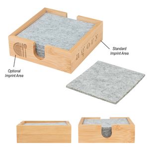 [75054] Bamboo & Recycled Felt Coaster Set