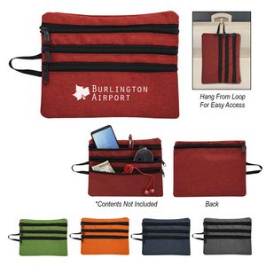 [7648] Heathered Tech Accessory Travel Bag