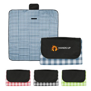 [8034] Gingham Roll-up Picnic Blanket