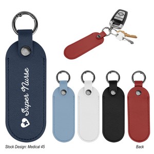[20135] Bates Leatherette Key Tag With Carabiner