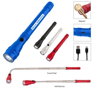 [22527] Telescopic Rechargeable Recycled Aluminum Flashlight With Magnet 2.0