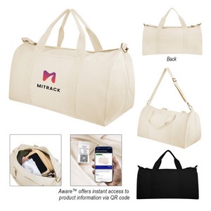 [3256] Aware™ 14 Oz. Recycled Cotton Flat Bottom Duffel Bag