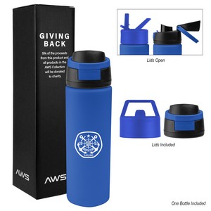 [50427] Aws 24 Oz. Pop Sip Recycled Stainless Steel Bottle Kit
