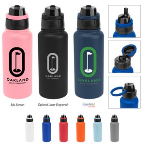 [50432] 32 Oz. Pop Sip & Chug Recycled Stainless Steel Bottle