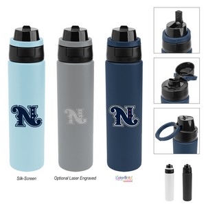 [50433] 32 Oz. Pop Sip & Chug Recycled Single Wall Stainless Steel Bottle