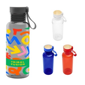 [550311] 20 Oz. Full Color Cade Rpet Bottle With Bamboo Accent Lid And Silicone Easy Carry Handle