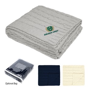[8083] Cable Knit Rpet Chenille Blanket