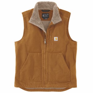 [104277] Carhartt Washed Duck Sherpa Lined Mock Neck Vest
