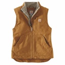 Carhartt Women's Loose Fit Washed Duck Sherpa Lined Mock Neck Vest