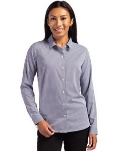 [LCW00020] Cutter & Buck Skyline Eco Recycled Gingham Womens Long Sleeve Dress Shirt