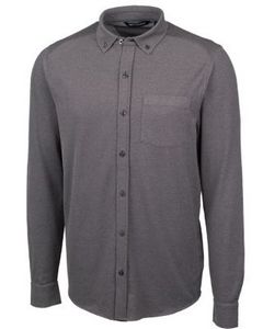 [MCK00157] Cutter & Buck Advantage Tri-Blend Pique Long Sleeve Knitted Mens Button Down