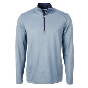 [MCK01258] Cutter & Buck Virtue Eco Pique Micro Stripe Recycled Mens Quarter Zip