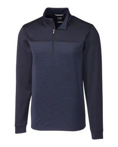 Cutter & Buck Traverse Stretch Stripe Eco Quarter Zip Mens Big and Tall Pullover