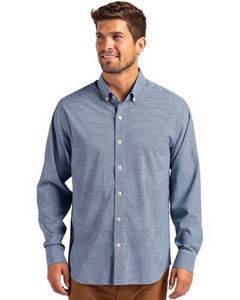 [BCW00236] Cutter & Buck Skyline Eco Recycled Gingham Mens Big & Tall Long Sleeve Dress Shirt
