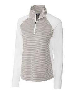 [LCK00068] Cutter & Buck Forge Tonal Stripe Stretch Half Zip Womens Top