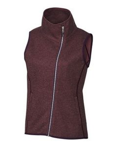 [LCO00034] Cutter & Buck Mainsail Sweater Knit Womens Asymmetrical Vest