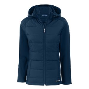 [LCO00064] Cutter & Buck Evoke Hybrid Eco Softshell Recycled Full Zip Womens Hooded Jacket