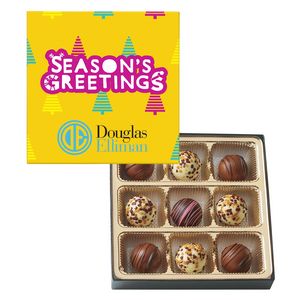 [BT9-FC-K] 9 Piece Truffle Gift Box Full Color Lid