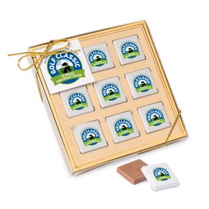 [C8094-K] Nine Piece Chocolate Foiled Square Gift Box-Full Color