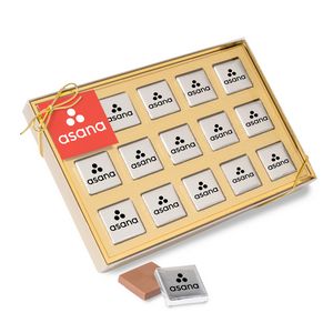 [C8150-K] Fifteen Piece Chocolate Foiled Square Box